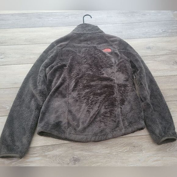 The North Face Osito Jacket size med dark green and neon pink super soft comfy - Picture 4 of 6